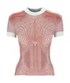 Jean Paul Gaultier Orange & Green 'the Morphing Pinstripes Jacquard' T-shirt In Multicolor