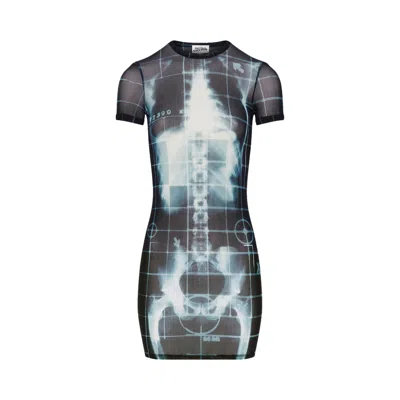 Pre-owned Jean Paul Gaultier Short Squeletor Dress 'black/navy/light Blue' | Women's Size L