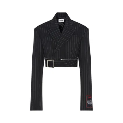 Pre-owned Jean Paul Gaultier Short Suit Jacket 'black/white' | Women's Size 42