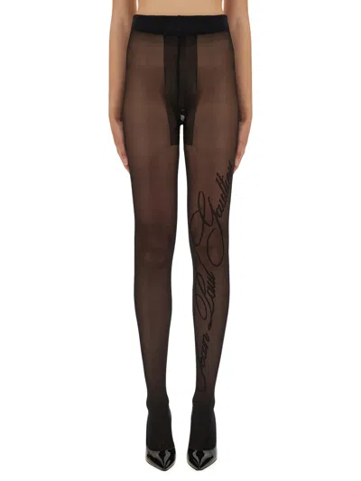 Jean Paul Gaultier Signature Tights Stockings In Black