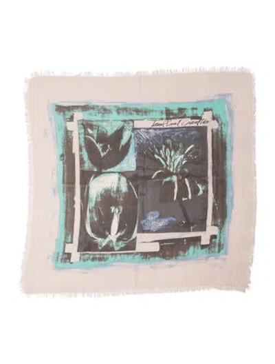 Pre-owned Jean Paul Gaultier Silk Vintage Scarf In Blue