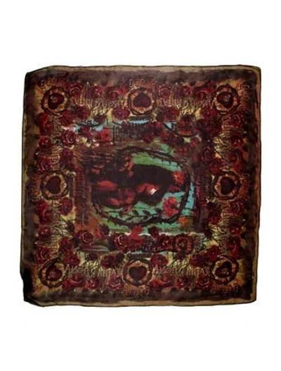 Pre-owned Jean Paul Gaultier Silk Vintage Scarf In Green
