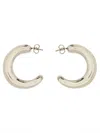 Jean Paul Gaultier Logo Engraved Hoop Earrings In Silver