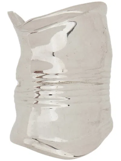 Jean Paul Gaultier Silver Brass Earrings In Brown