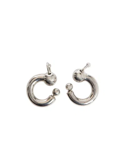 Jean Paul Gaultier Silver Large Piercing Earrings