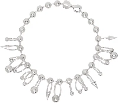Jean Paul Gaultier Silver 'the Ball' Necklace In 91 Silver