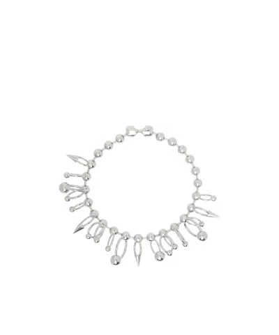 Jean Paul Gaultier Silver 'the Ball' Necklace In White