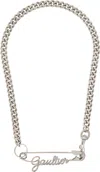 Jean Paul Gaultier Silver 'the Gaultier Safety Pin' Necklace In 91 Silver