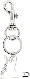 Jean Paul Gaultier Silver 'the Heart Safety Pin' Keychain In Silver