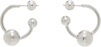 Jean Paul Gaultier Silver 'the Piercing' Earrings In 91 Silver