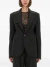 Jean Paul Gaultier Tailored Jacket With Structured Shoulders And Front Pockets In Black
