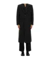 Jean Paul Gaultier Double Layer Coat With Structured Silhouette In Black
