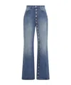 Jean Paul Gaultier Haute Jeanerie Embellished Low-rise Wide-leg Jeans In Blue
