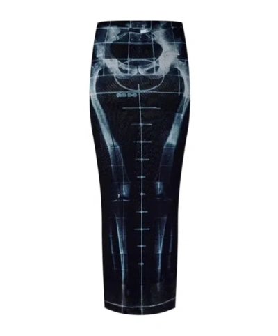 Jean Paul Gaultier Skeleton Maxi Skirt In Pink