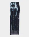 Jean Paul Gaultier Gonna Lunga Con Stampa Squeletor In 005956-blacknavylightblue