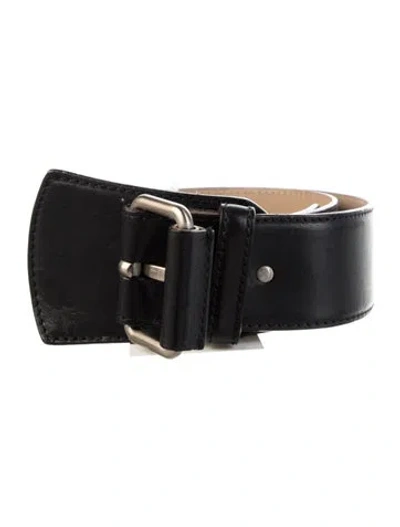 Pre-owned Jean Paul Gaultier Skinny Leather Waist Belt In Black