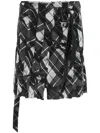 Jean Paul Gaultier Plaid-check Mini Skirt In Black Grey White