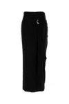 Jean Paul Gaultier Womens Black Piercing Asymmetric Jersey Midi Skirt In Black