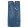 Jean Paul Gaultier Asymmetric Denim Midi Skirt In Blue