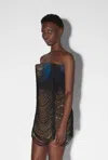 JEAN PAUL GAULTIER SLASHING 3D MINI DRESS WOMAN BLACK IN POLYAMIDE