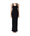 Jean Paul Gaultier Womens Black Ribbed Scoop-neck Cotton-jersey Midi Dress In Black