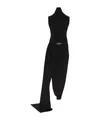 Jean Paul Gaultier Draped Belted Midi Dress In Black