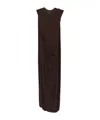 Jean Paul Gaultier Double-layered Draped Maxi Skirt In Brown