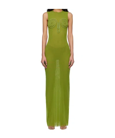 Jean Paul Gaultier Sleeveless Dress In Green