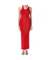 Jean Paul Gaultier Cotton Ribbed Double Layer Dress In Red