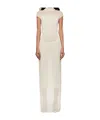 Jean Paul Gaultier Off-white Sleeveless Flock Maxi Dress In White