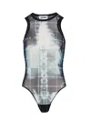 Jean Paul Gaultier Body In Black Polyamide With X Ray Print In Gray