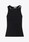 Jean Paul Gaultier Tank Top With Gold-tone Hardware And Ribbed Texture