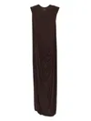 Jean Paul Gaultier Double-layered Draped Maxi Skirt In Brown