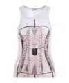 Jean Paul Gaultier Printed Ribbed Sleeveless Top In White