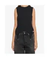 Jean Paul Gaultier Cotton Ribbed Tank Top With Lingerie Garter Clothing In Black