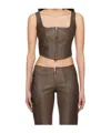 Jean Paul Gaultier Brown 'the Tattoo' Leather Tank Top In Brown