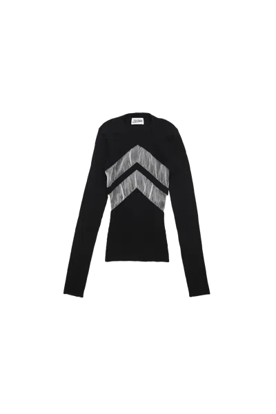 Jean Paul Gaultier Slim-fit Top With Transparent Chevron Panels