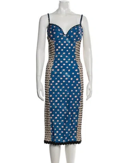 Pre-owned Jean Paul Gaultier Soleil 2014 Midi Length Dress In Blue