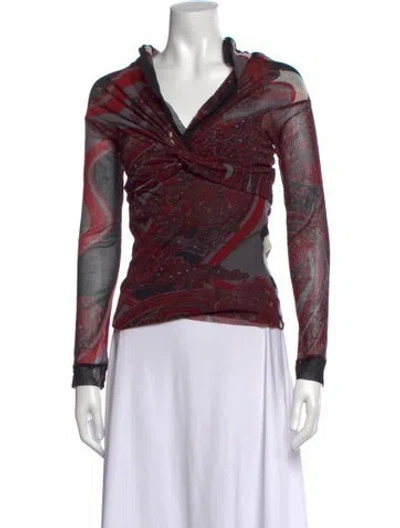 Pre-owned Jean Paul Gaultier Soleil Vintage 2000's Top In Red
