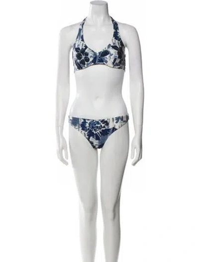 Pre-owned Jean Paul Gaultier Soleil Vintage Floral Print Bikini W/ Tags In Orange