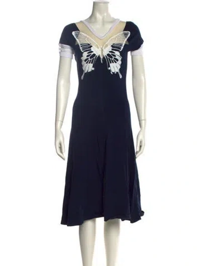 Pre-owned Jean Paul Gaultier Soleil Vintage Midi Length Dress In Blue