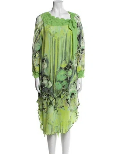 Pre-owned Jean Paul Gaultier Soleil Vintage Midi Length Dress In Green