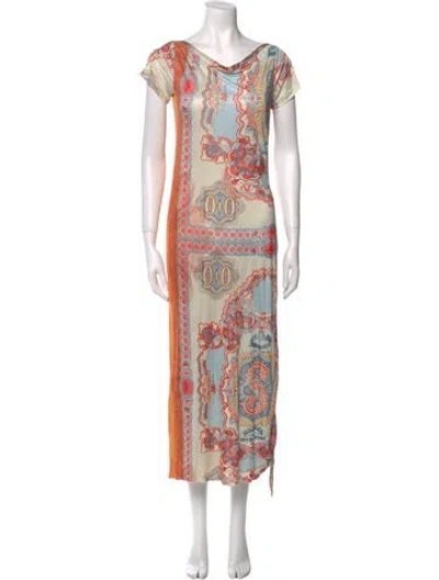 Pre-owned Jean Paul Gaultier Soleil Vintage Midi Length Dress In Orange