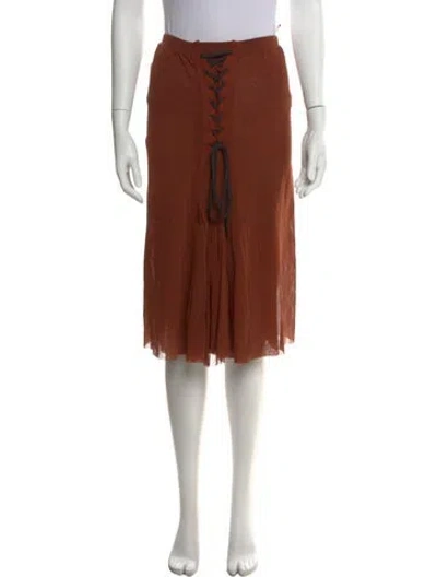 Pre-owned Jean Paul Gaultier Soleil Vintage Midi Length Skirt In Brown
