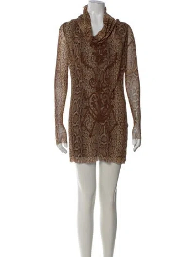 Pre-owned Jean Paul Gaultier Soleil Vintage Mini Dress In Brown