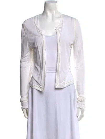 Pre-owned Jean Paul Gaultier Soleil Vintage Open Front Sweater In White