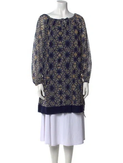 Pre-owned Jean Paul Gaultier Soleil Vintage Printed Tunic In Blue