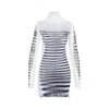 Jean Paul Gaultier Double Layer Mini Dress With Marinière Print