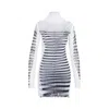 Jean Paul Gaultier Double Layer Mini Dress With Marinière Print In White