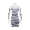 Jean Paul Gaultier Double Layer Mini Dress With Marinière Print In White